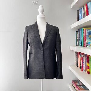 Each X Other Paris Tailored Blazer with Blue Metallic Textured Fabric Small